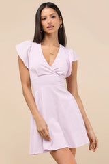 Sweeten Me Up White Flutter Sleeve Mini Dress With Pockets