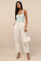 Sophisticated Company Rust Red Straight Leg Trouser Pants