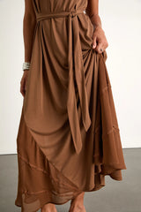 Jessa Black Jersey Knit Mock Neck Maxi Dress
