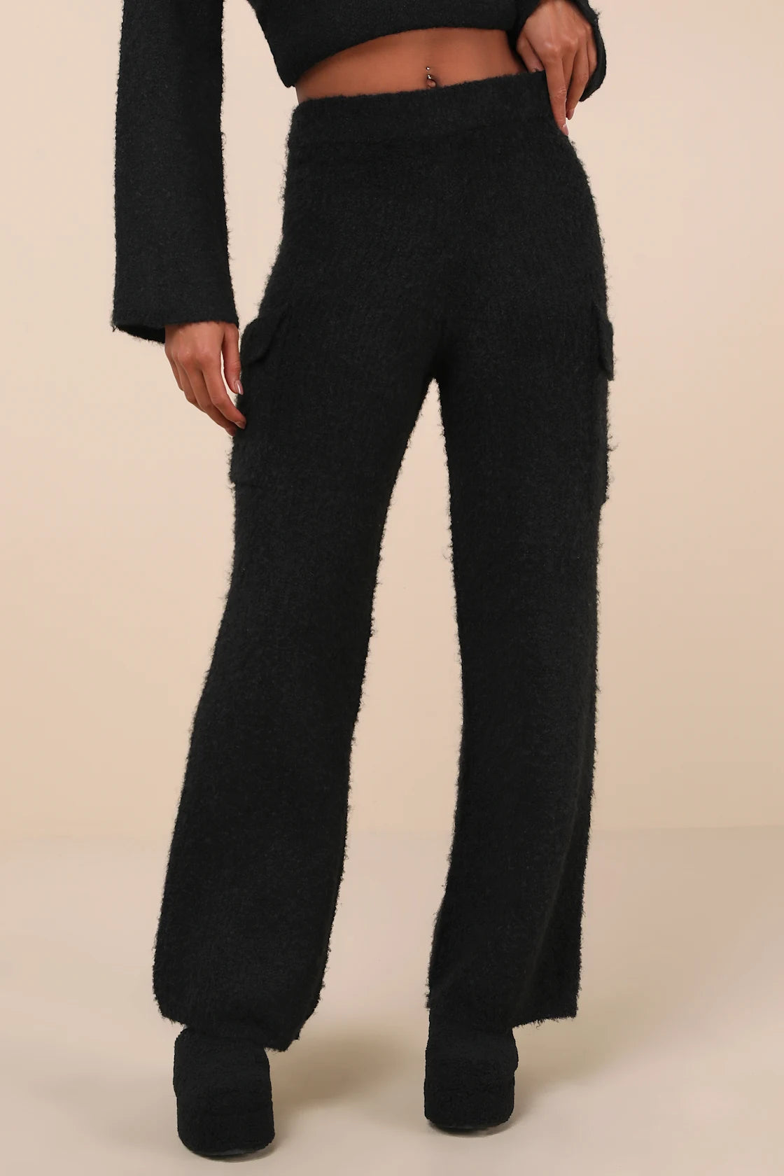 Signature Sunday Heather Beige Knit Sweater Pants