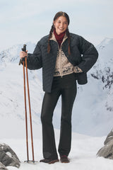 Hanson Black Coated Low-Rise Bootcut Pants