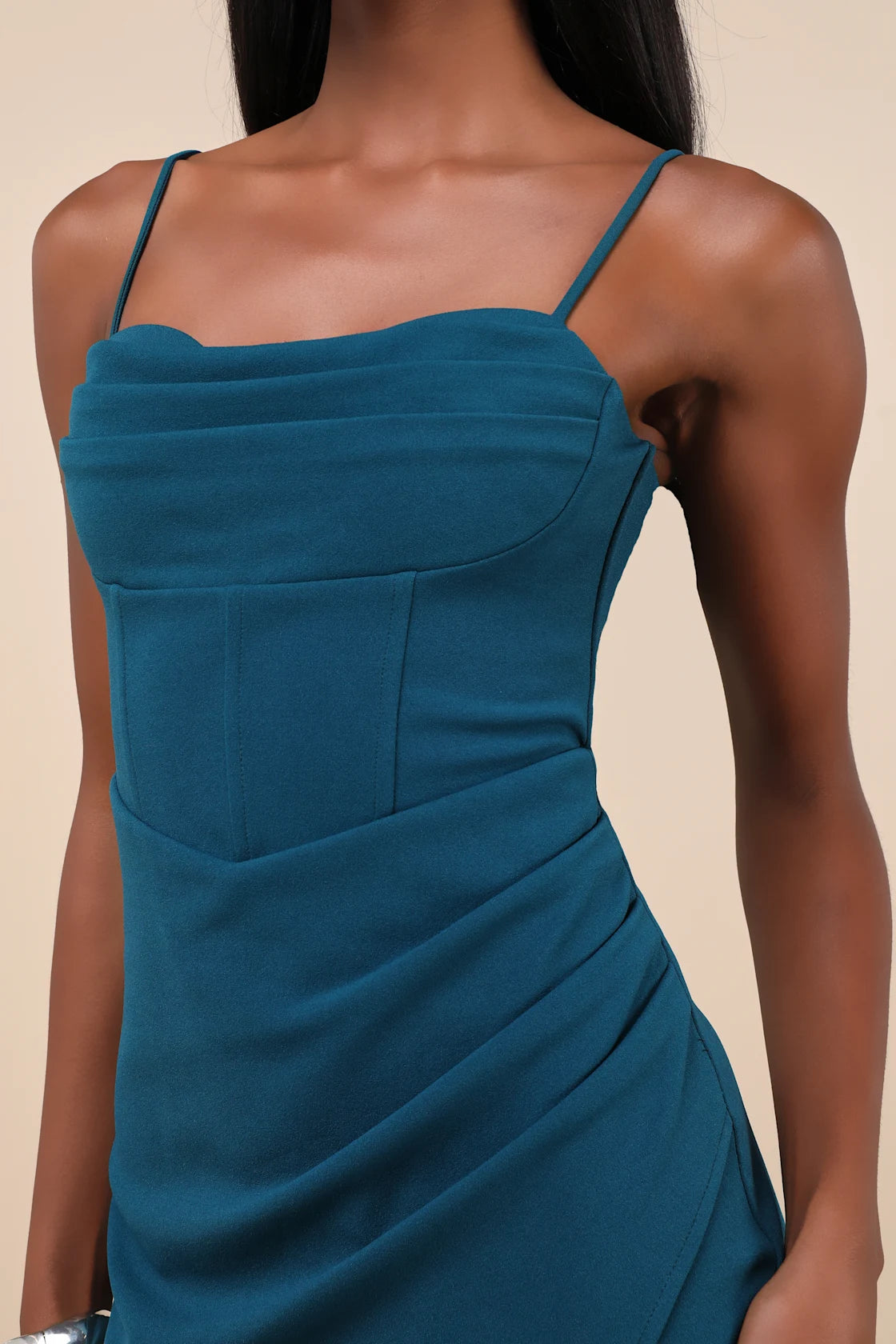 Always Turning Heads Magenta Bustier Tulip Midi Dress