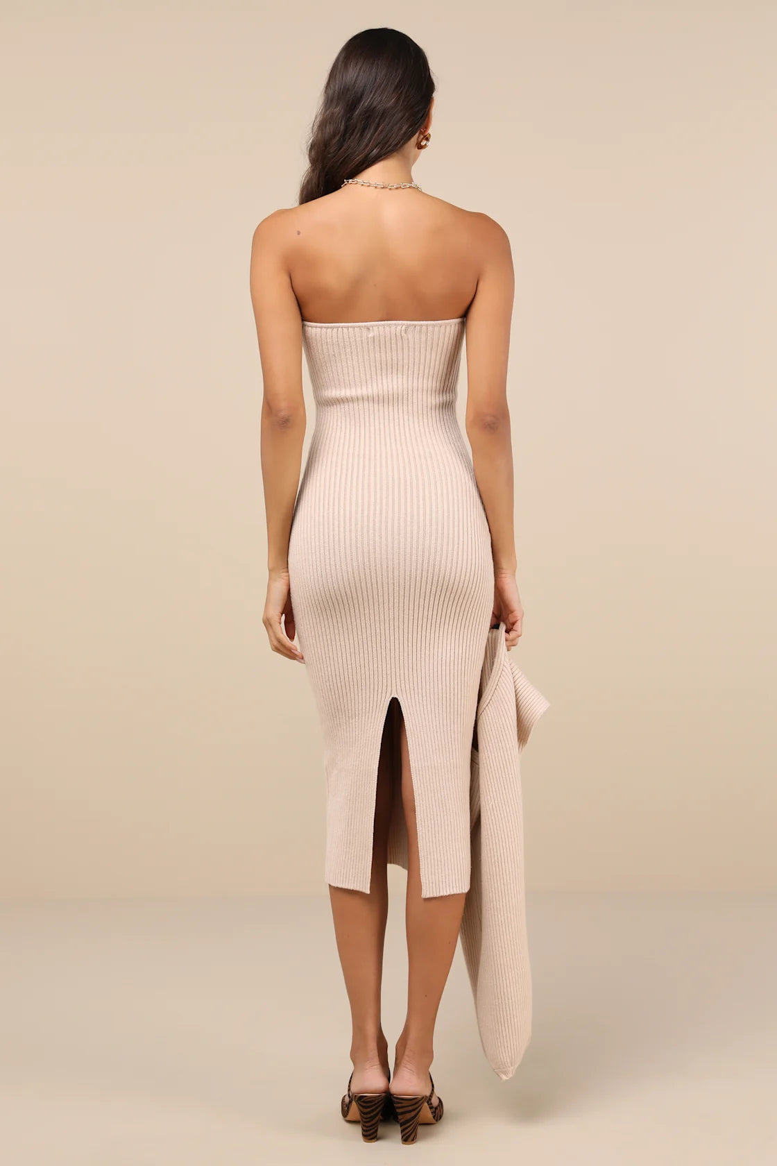 Autumn Aura Olive Green Ribbed Two-Piece Sweater Dress