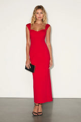 Samai Burgundy Cap Sleeve Bodycon Midi Dress